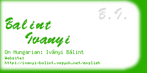 balint ivanyi business card