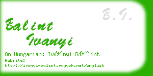 balint ivanyi business card